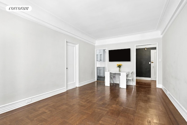 221 W 82nd St Unit 2B, New York City, NY 10024 - unfurnished living room with baseboards and crown molding