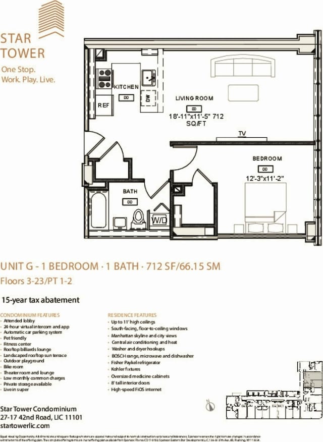 27-17 42nd Rd Unit 14G, New York City, NY 11101 - view of floor plan / room layout