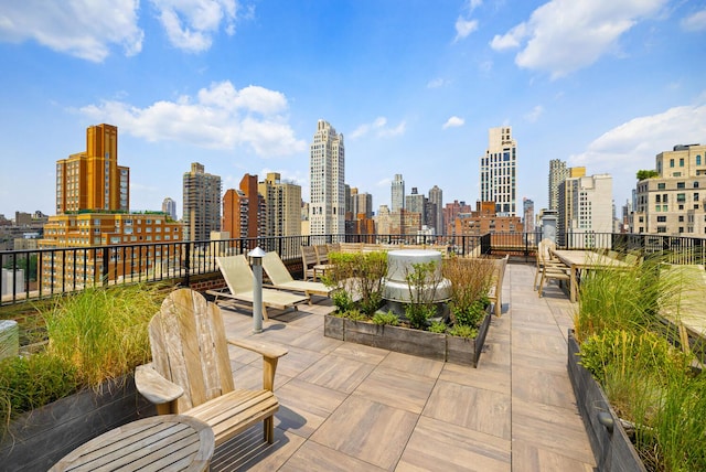 239 E 79th St Unit 9A, New York City, NY 10075 - view of patio featuring a skyline view