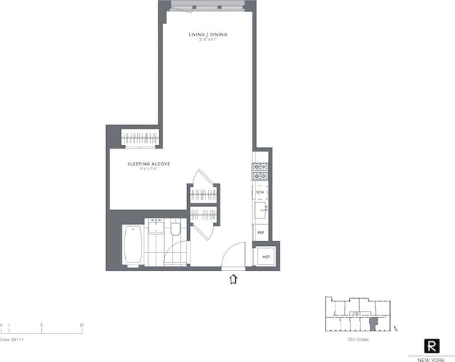 211 E 13th St Unit 6-D, New York City, NY 10003 - view of room layout