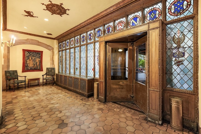 25 Tudor City Pl Unit 1309, New York City, NY 10017 - hall with crown molding and recessed lighting