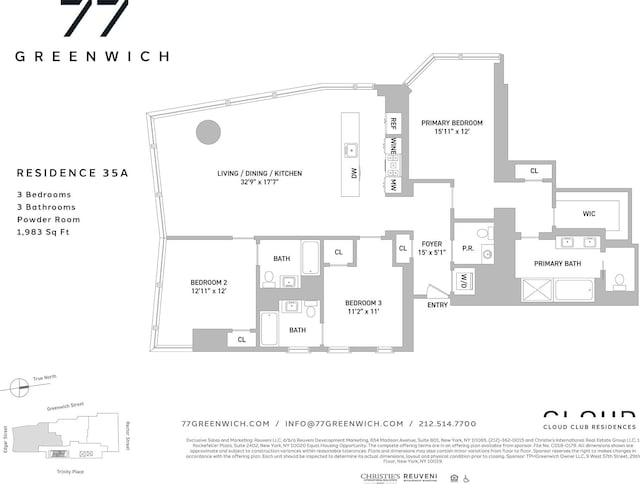 77 Greenwich St Unit 35-A, New York City, NY 10006 - view of room layout