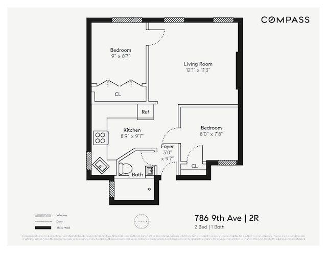 786 9th Ave Unit 2R, New York City, NY 10019 - view of property floor plan