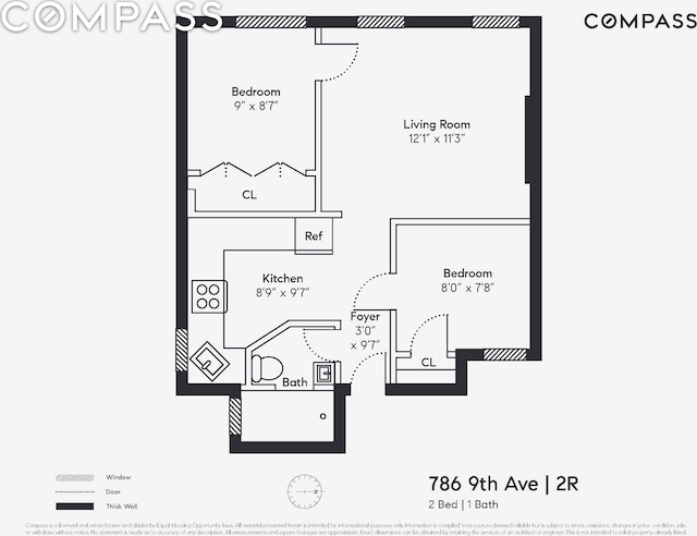 786 9th Ave Unit 2R, New York City, NY 10019 - view of floor plan / room layout