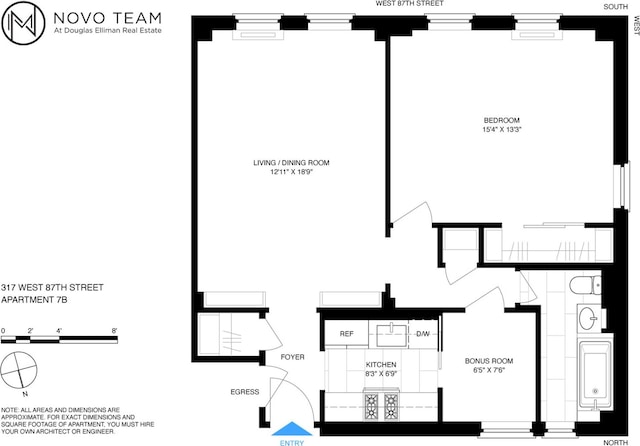 317 W 87th St Unit 7B, New York City, NY 10024 - view of floor plan / room layout
