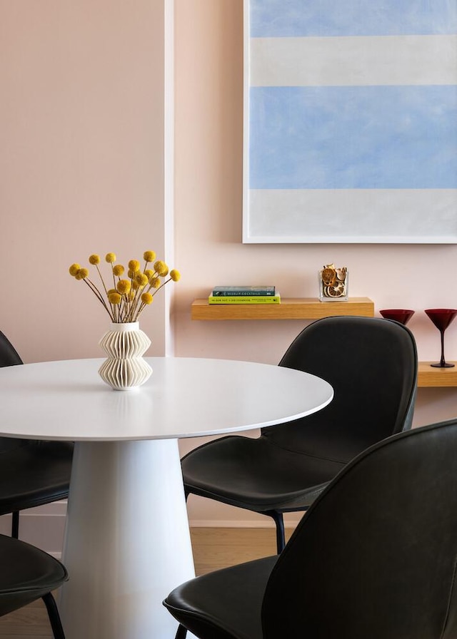 210 Warren St Unit 9B, New York City, NY 10282 - dining room with wood finished floors