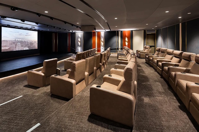 252 S St Unit 73-K, New York City, NY 10002 - carpeted home theater room featuring recessed lighting