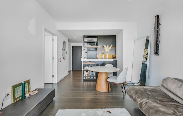 252 S St Unit 73-K, New York City, NY 10002 - living room with dark wood finished floors and recessed lighting