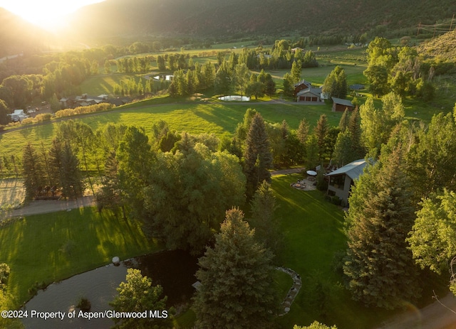 drone / aerial view with a rural view