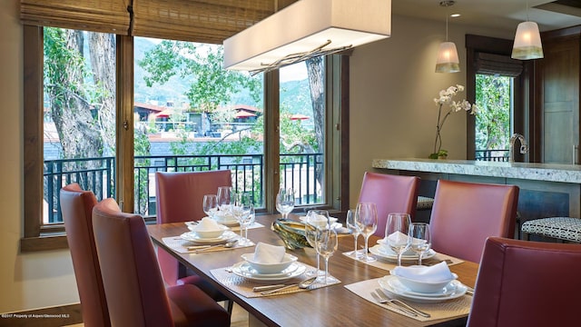 dining space with plenty of natural light