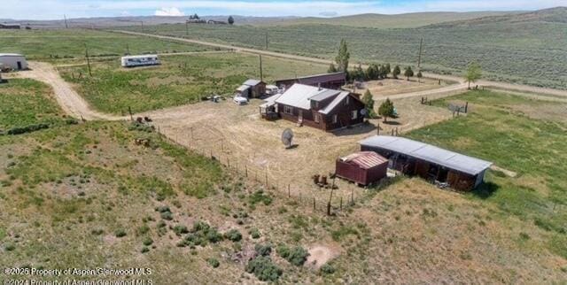 bird's eye view with a rural view
