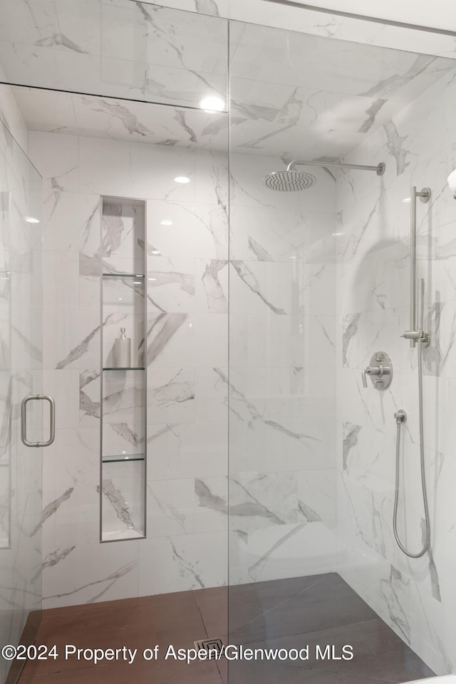 552 Mountain Laurel Dr, Aspen, CO 81611 - bathroom featuring a marble finish shower