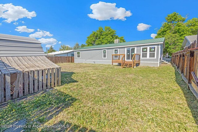 955 Sequoia Ave, Craig, CO 81625 - back of house with a fenced backyard and a metal roof