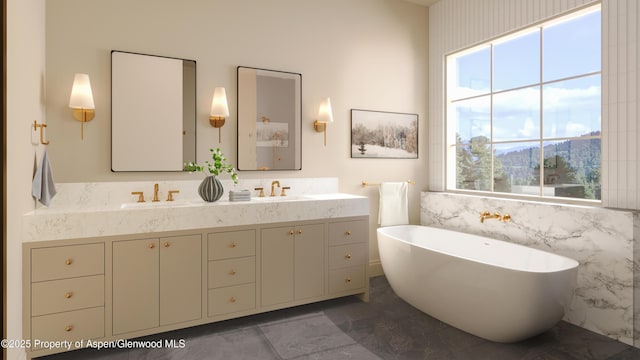 1042 Bald Eagle Way, Carbondale, CO 81623 - full bathroom with double vanity and a soaking tub