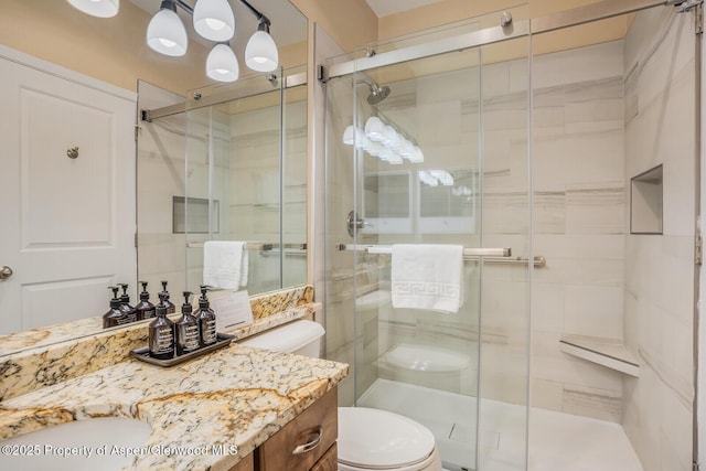 150 Snowmass Club Cir Unit 1623, Snowmass Village, CO 81615 - full bathroom featuring toilet, vanity, and a shower stall