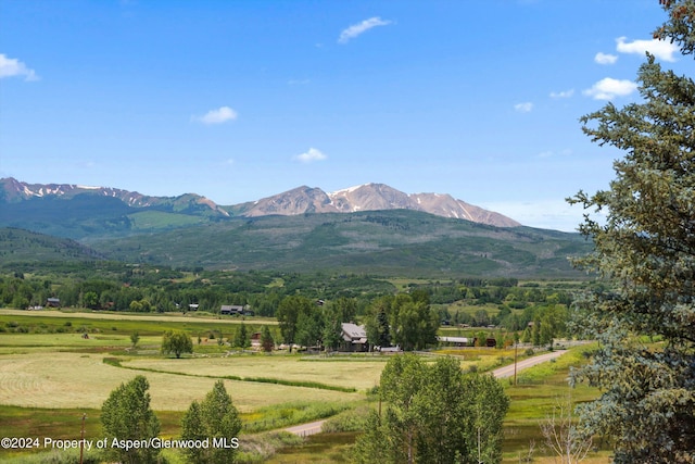 view of mountain feature featuring a rural view