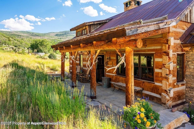 1350 Old Herron Rd, Basalt, CO 81621 - back of property featuring a metal roof and a chimney