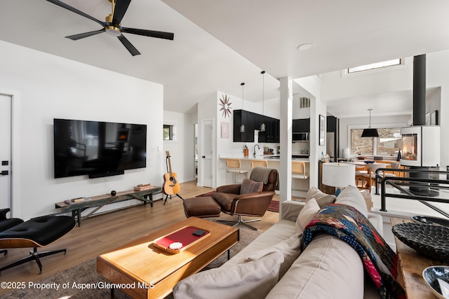 1625 Cooper Ave, Glenwood Springs, CO 81601 - living area with light wood-type flooring, ceiling fan, and visible vents