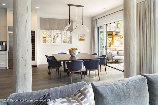 87 Thunderbowl Ln, Aspen, CO 81611 - dining space with wood finished floors and recessed lighting