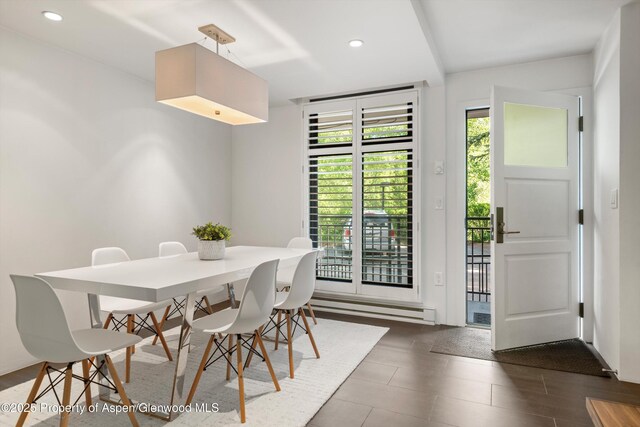 800 E Hopkins Ave Unit A-3, Aspen, CO 81611 - dining space with baseboard heating and recessed lighting