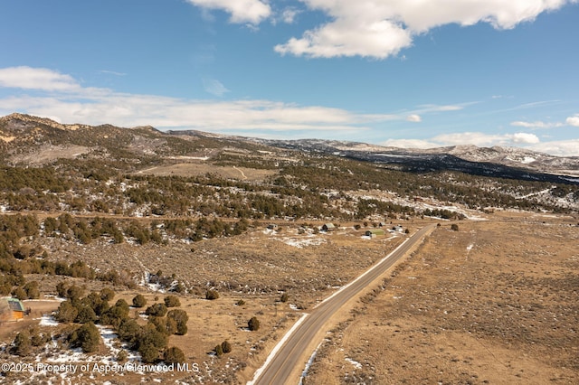 aerial view with a mountain view