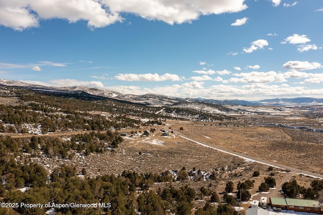 drone / aerial view with a mountain view