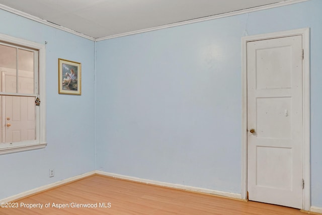 spare room featuring wood-type flooring