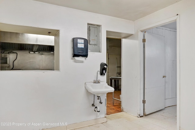 bathroom with electric panel