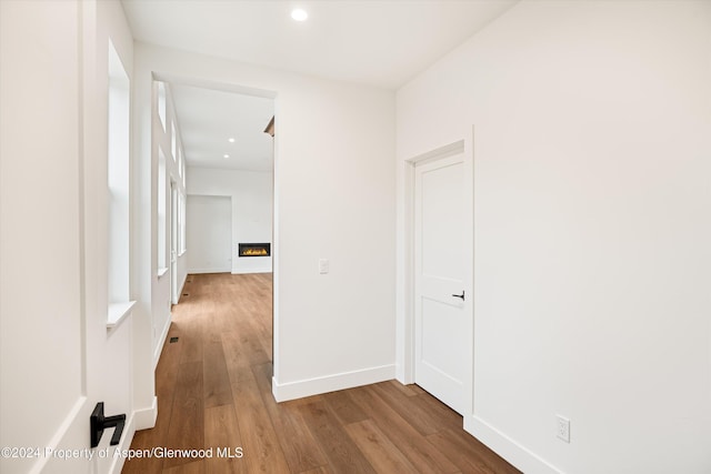 hall featuring hardwood / wood-style flooring