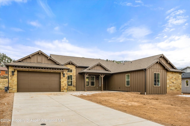 view of front of house with a garage