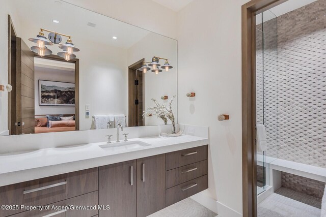 700 W Smuggler St, Aspen, CO 81611 - full bathroom featuring ensuite bathroom, vanity, and a shower with door