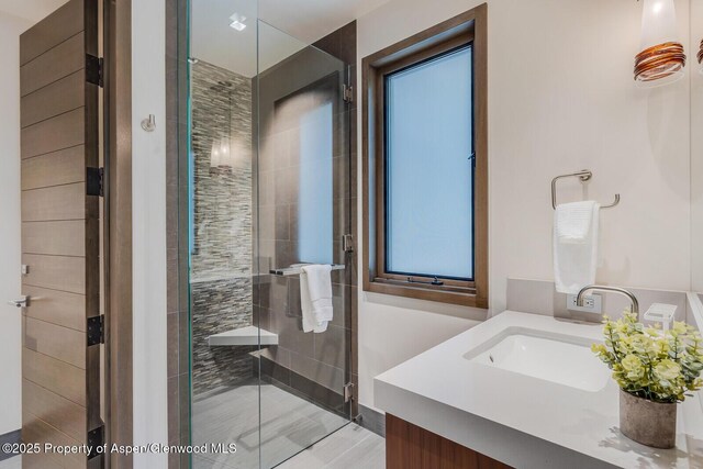 700 W Smuggler St, Aspen, CO 81611 - full bath featuring a shower stall and vanity