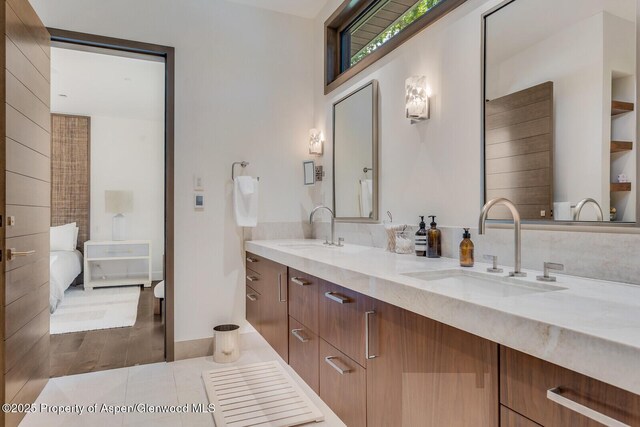 700 W Smuggler St, Aspen, CO 81611 - full bath with double vanity and a freestanding tub