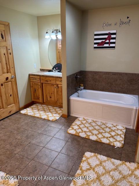 3695 W W 6th St, Craig, CO 81625 - bathroom featuring vanity, a bath, and tile patterned floors