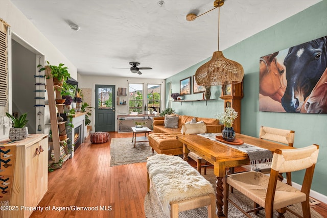 106 Lakeside Ct, Basalt, CO 81621 - living room featuring light wood finished floors and ceiling fan