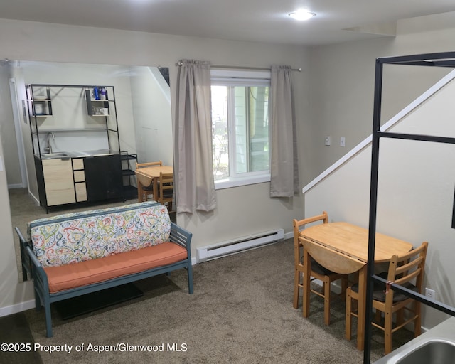 175 Midland Ave Unit 4, Basalt, CO 81621 - living area with a baseboard radiator and carpet