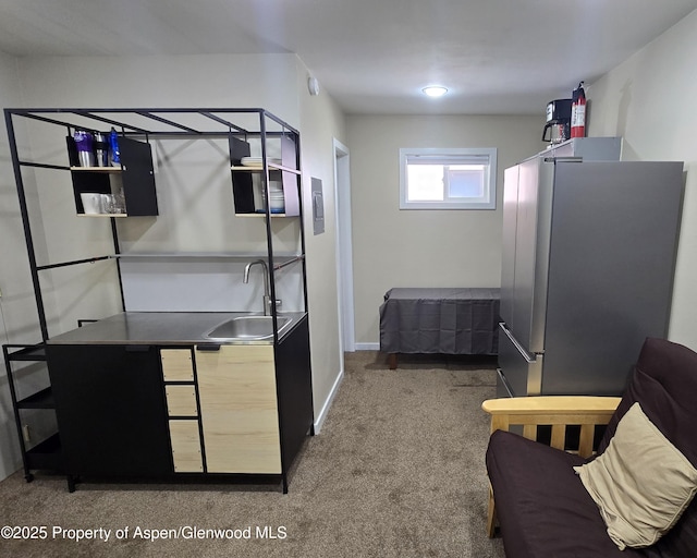 175 Midland Ave Unit 4, Basalt, CO 81621 - bedroom featuring freestanding refrigerator and carpet