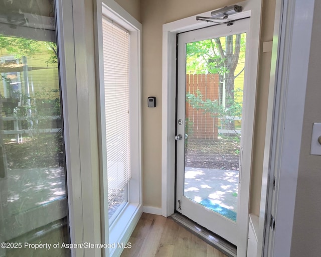175 Midland Ave Unit 4, Basalt, CO 81621 - doorway to outside featuring light wood-style flooring and healthy amount of natural light