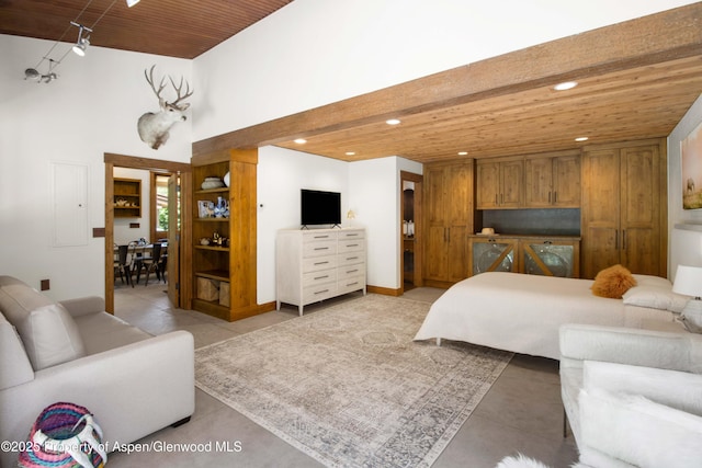 2701 County Rd 100, Carbondale, CO 81623 - bedroom with recessed lighting and wood ceiling