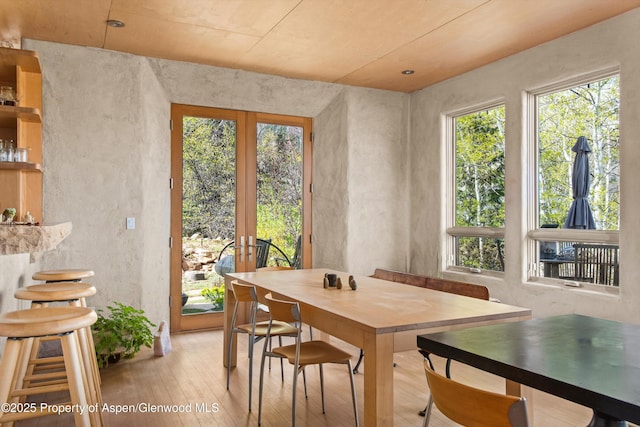 515 Park Cir, Aspen, CO 81611 - dining area featuring french doors and light wood-style floors