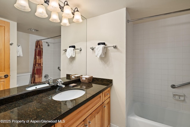 131 E Durant Ave Unit 104, Aspen, CO 81611 - bathroom with vanity and shower / tub combo with curtain