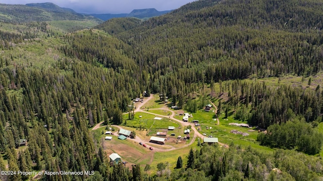 aerial view featuring a mountain view