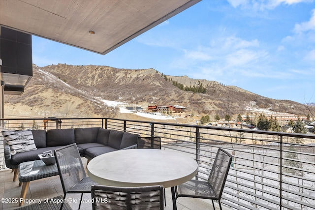 balcony with a mountain view