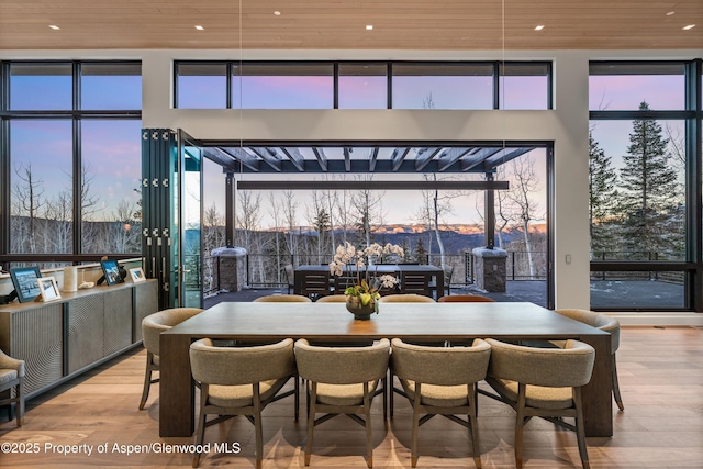 1234 Wood Rd, Snowmass Village, CO 81615 - dining space featuring wood finished floors, recessed lighting, and plenty of natural light