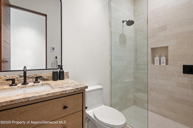 1234 Wood Rd, Snowmass Village, CO 81615 - full bathroom featuring vanity, walk in shower, and toilet