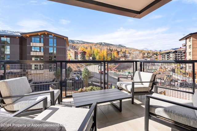 balcony with a mountain view