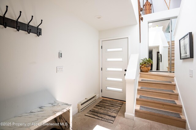 entryway featuring a baseboard radiator