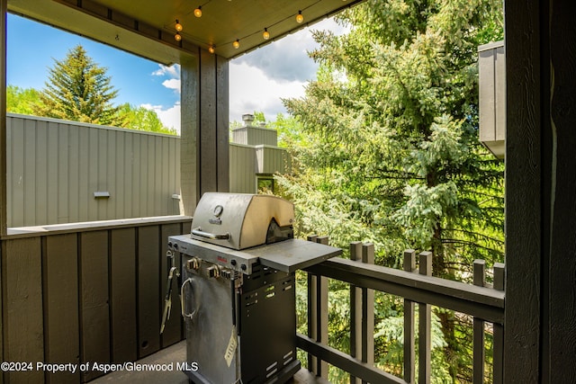 balcony with area for grilling