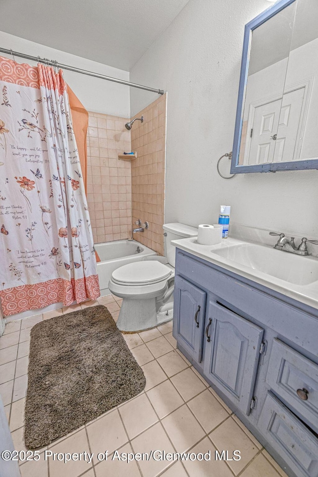 714 Westridge Rd, Craig, CO 81625 - full bathroom with vanity, shower / bath combination with curtain, and tile patterned floors