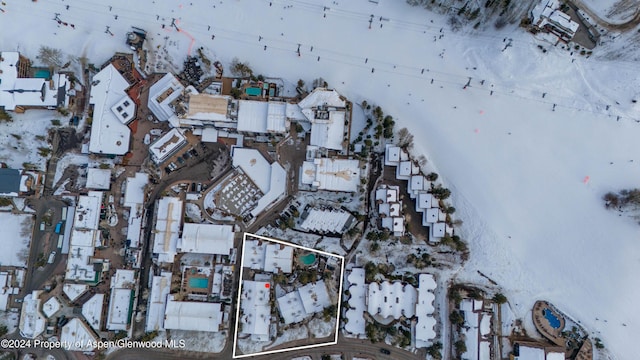 view of snowy aerial view